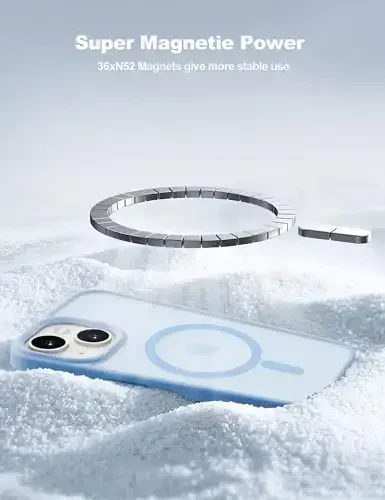 Tigowos for iPhone 15 Magnetic case Fits MagSafe 15FT Drop Resistant Anti-Yellowing Heavy Duty Shockproof Back Cover Fits iPhone 15 Phone Cases 6.1