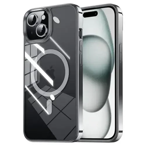 Tigowos for iPhone 15 Magnetic case Fits MagSafe 10FT Drop Resistant Anti-Yellowing Heavy Duty Shockproof Back Cover Fits iPhone 15 Phone Cases 6.1