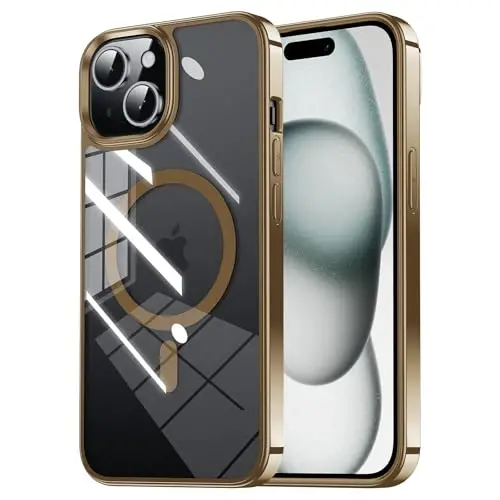 Tigowos for iPhone 15 Magnetic case Fits MagSafe 10FT Drop Resistant Anti-Yellowing Heavy Duty Shockproof Back Cover Fits iPhone 15 Phone Cases 6.1