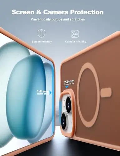 Tigowos for iPhone 15 Magnetic case Fits MagSafe 15FT Drop Resistant Skin Friendly Feeling Heavy Duty Shockproof Back Cover Fits iPhone 15 Phone Cases 6.1