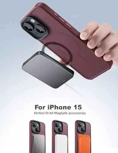 Tigowos for iPhone 15 Magnetic case Fits MagSafe 15FT Drop Resistant Anti-Yellowing Heavy Duty Shockproof Back Cover Fits iPhone 15 Phone Cases 6.1