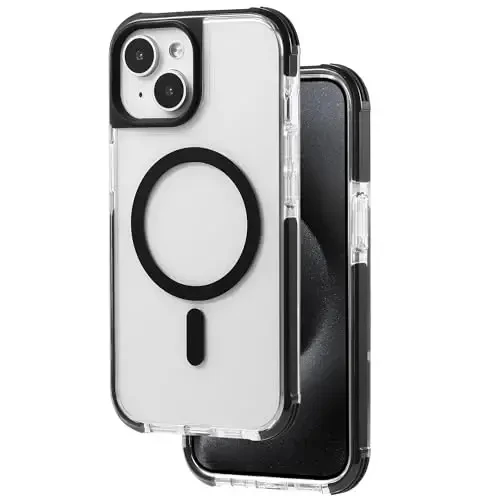 Tigowos for iPhone 15 Bumper Case Fits MagSafe 15FT Drop Resistant Anti-Yellowing Heavy Duty Shockproof Back Cover Fits iPhone 15 Phone Cases 6.1