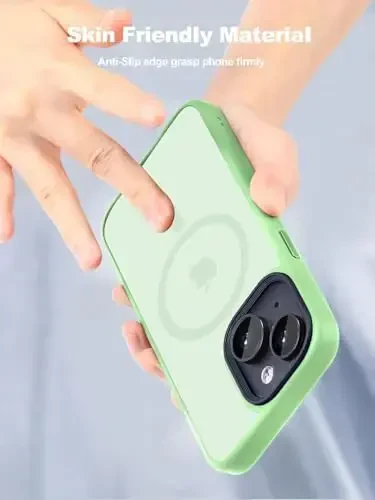 Tigowos for iPhone 15 Phone Case Fits MagSafe 10FT Drop Resistant Matte Skin Feeling Back Cover for iPhone 15 Case，Matcha Green - 5