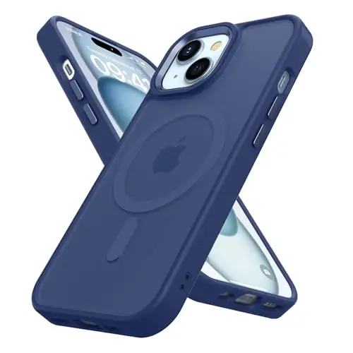 TIMORA Magnetic for iPhone 15 Case, [Compatible with MagSafe] Shockproof Protective Slim Translucent Matte Cover for iPhone 15Case Phone Case, Blue 
