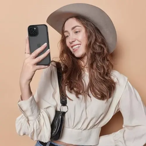 Wohvo Designed for iPhone 15 Case, 4FT Military Grade Drop Protection,Translucent Matte Hard Back with Soft Edge Airbag, Protective Phone Cases for iPhone 15 (Black) - 7