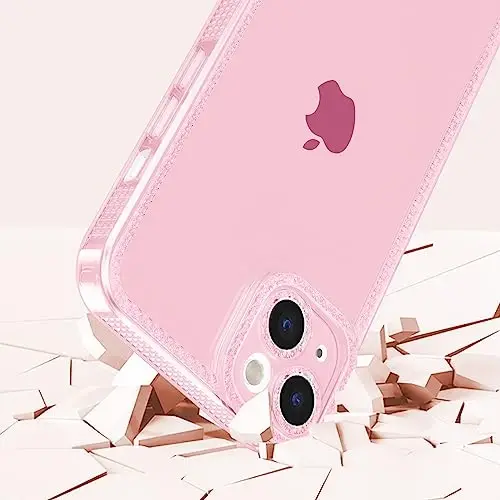 ZTOFERA Designed for iPhone 15 6.1 inch,Sparkly Cute Clear Case for Women Girls,Glitter Bling Flexible Soft TPU Silicone Bumper Protective Cover for iPhone 15,Pink - 3