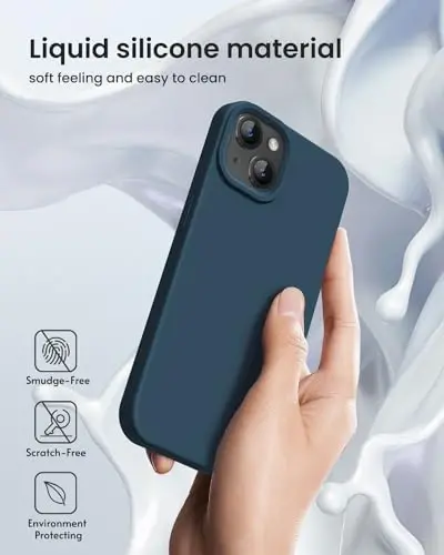 BUYDOT for iPhone 15 Case Liquid Silicone Slim Shockproof Protective Cover 6.1 Inch Anti-Scratch Drop Protection,Cobalt Blue - 5