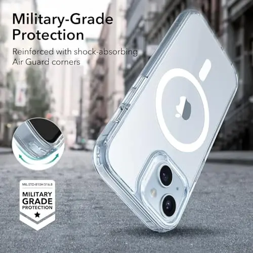 ESR for iPhone 15 Case, Compatible with MagSafe, Military-Grade Protection, Yellowing Resistant, Scratch-Resistant Back, Magnetic Phone Case for iPhone 15, Classic Series, Clear Blue - ESR (1)