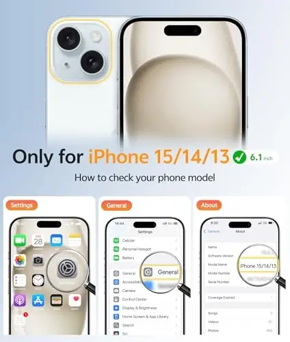 FNTCASE for iPhone 15/14/13 Case, Fit for Magsafe, Glass Screen Protector | Translucent Matte, Magnetic Phone Cases, 14FT Military Grade Drop Protection, Slim Shockproof Protective Cover, Off White - 2