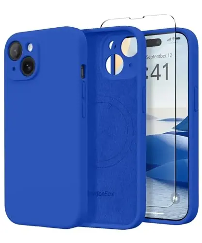 SuydanBox Magnetic for iPhone 15 Case, Compatible with MagSafe, [Screen Protector + Full Camera Protection], Silicone Shockproof Anti-Scratch Protective Phone Case for iPhone 15 6.1