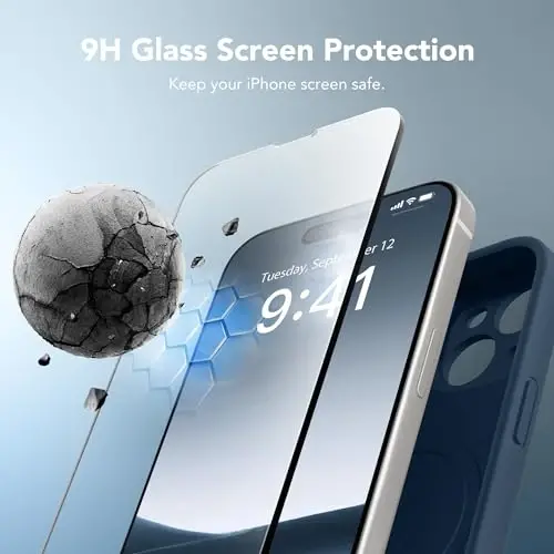 SuydanBox Magnetic for iPhone 15 Case, Compatible with MagSafe, [Screen Protector + Full Camera Protection], Silicone Shockproof Anti-Scratch Protective Phone Case for iPhone 15 6.1