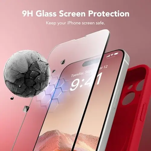 SuydanBox Magnetic for iPhone 15 Case, Compatible with MagSafe, [Screen Protector + Full Camera Protection], Silicone Shockproof Anti-Scratch Protective Phone Case for iPhone 15 6.1