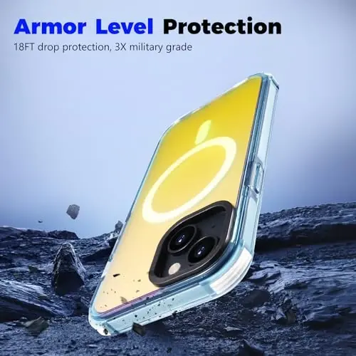 Tigowos Magnetic Bumper for iPhone 15 Case Fits MagSafe 20FT Drop Resistant Back Cover Shockproof Slim Fit for iPhone 15 Phone Case, Colorful - 4