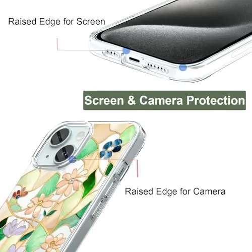 Unov for iPhone 15 Case, Clear with Design, Slim Fit Good Grip, Embossed Phone Case, Shockproof Protective Cover, Raised Camera Protection, Soft TPU, Black Cat - UNOV (1)