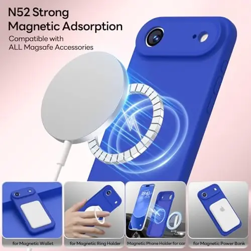 LOVE 3000 Compatible with iPhone 15 Case, [Smooth Silicone Full Coverage Camera] [8ft Drop Protection], Soft Microfiber Lining Full Body Protective Case for iPhone 15 6.1 inch - Klein Blue - LOVE 3000 (1)