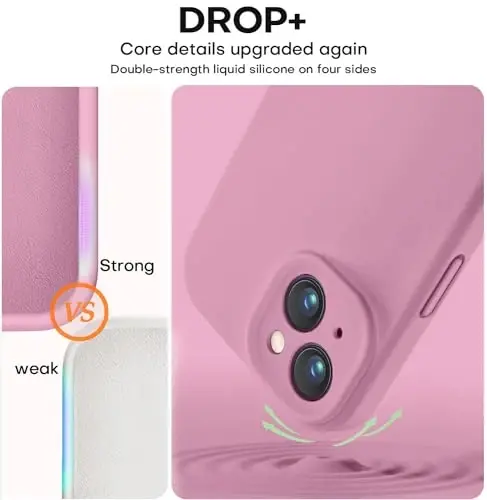 Vooii Compatible with iPhone 15 Case, Upgrade Defender Liquid Silicone, [Enhanced Camera Protection][Soft Anti-Scratch Microfiber Lining] Shockproof Phone Case for iPhone 15 6.1 inch - Lavender Purple - 4