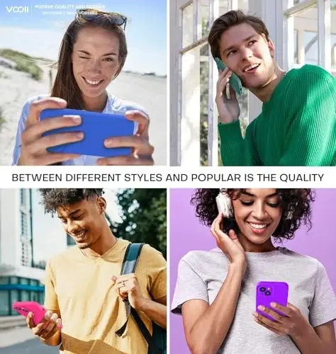 Vooii Compatible with iPhone 15 Case, Upgrade Defender Liquid Silicone, [Enhanced Camera Protection] [Soft Anti-Scratch Microfiber Lining] Shockproof Phone Case for iPhone 15 6.1 inch - Neon Purple - 6