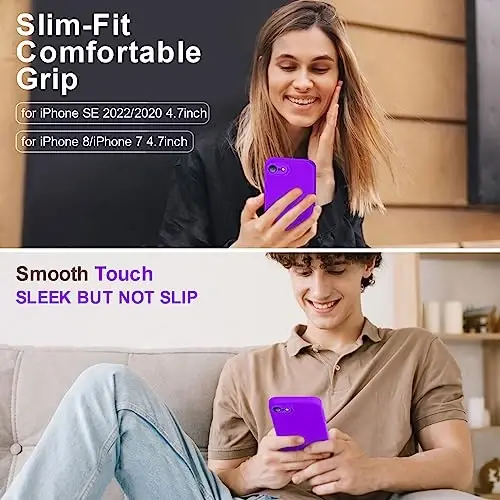 Vooii Compatible with iPhone 15 Case, Upgrade Defender Liquid Silicone, [Enhanced Camera Protection] [Soft Anti-Scratch Microfiber Lining] Shockproof Phone Case for iPhone 15 6.1 inch - Neon Purple - VOOII (1)