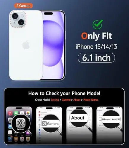 iPhone 15 Kılıfı Mat: iPhone 14/13 Kılıfı Magsafe Uyumlu Ekran Koruyuculu Manyetik Telefon Kılıfları İnce Sararmaz Sağlam Koruyucu Yarı Saydam Cep Telefonu Kapağı (C-Mor) - 2