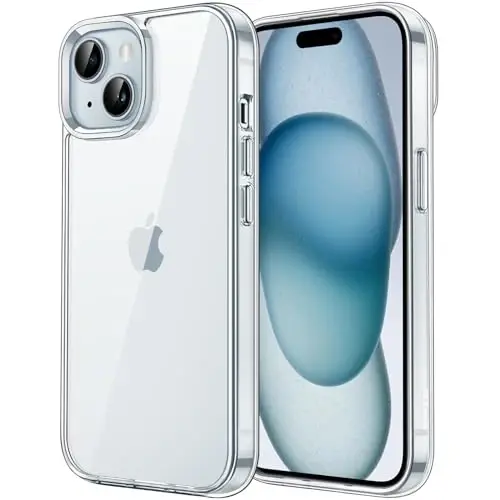 iPhone 15 Plus 6,7 Дюйм учун JETech чеxол, сарғаймайдиган зарбага чидамли телефон буфер чеxоли, тиғиш чиқмайдиган оқиниш орқа қисм (Оқиниш) - 1