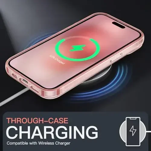 JETech Case for iPhone 15 Plus 6.7-Inch, Non-Yellowing Shockproof Phone Bumper Cover, Anti-Scratch Clear Back (Pink) - 6