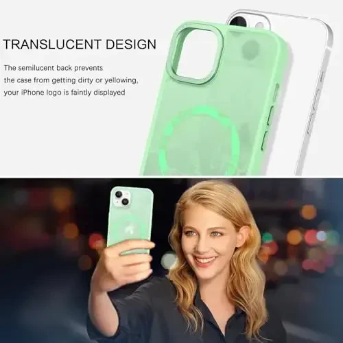BENTOBEN for iPhone 15 Plus Case,Cute Butterfly Pattern iPhone 15 Plus Magnetic Cover [Compatible with MagSafe] Translucent Matte Slim Women Girl Protective Case 6.7