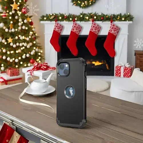 IDweel for iPhone 15 Plus Case with Screen Protector, 3 in 1 Shockproof Slim Fit Hybrid Heavy Duty Hard PC Cover Soft Silicone Bumper Full Body Case (Black) - 5