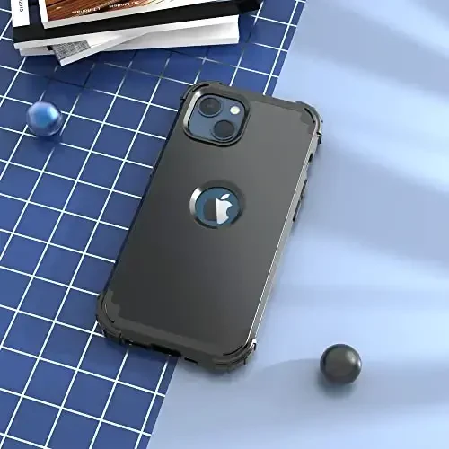 IDweel for iPhone 15 Plus Case with Screen Protector, 3 in 1 Shockproof Slim Fit Hybrid Heavy Duty Hard PC Cover Soft Silicone Bumper Full Body Case (Black) - IDWEEL (1)