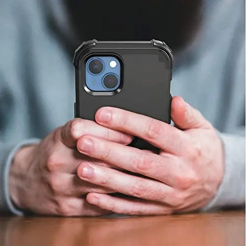IDweel for iPhone 15 Plus Case with Screen Protector, 3 in 1 Shockproof Slim Fit Hybrid Heavy Duty Hard PC Cover Soft Silicone Bumper Full Body Case (Black) - 4