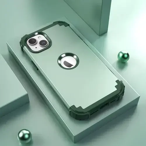 IDweel for iPhone 15 Plus Case with Screen Protector, 3 in 1 Shockproof Slim Fit Hybrid Heavy Duty Hard PC Cover Soft Silicone Bumper Full Body Case (Mint) - 2