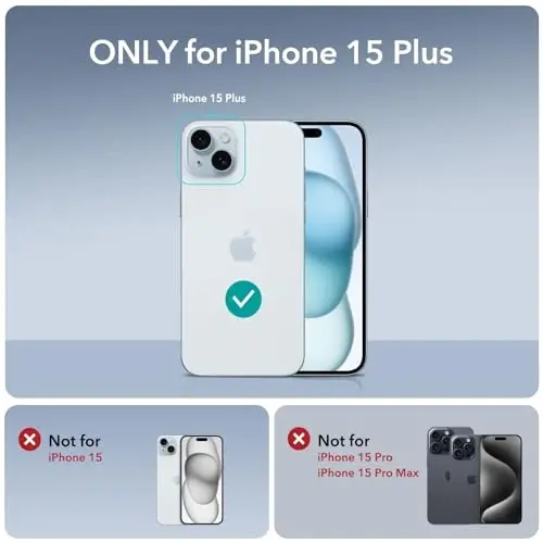 ESR for iPhone 15 Plus Case, Compatible with MagSafe, Military-Grade Protective Case, Built-in Stash Stand Phone Case, Scratch-Resistant Back Cover, Classic Series, Clear Dark Blue - 2