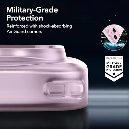 ESR for iPhone 15 Plus Case, Compatible with MagSafe, Military-Grade Protection, Resists Yellowing and Scratches, Magnetic Phone Case for iPhone 15 Plus, Zero Series, Frosted Pink | Compatible with MagSafe, Slim, Military-Grade Drop Protection, Resis 