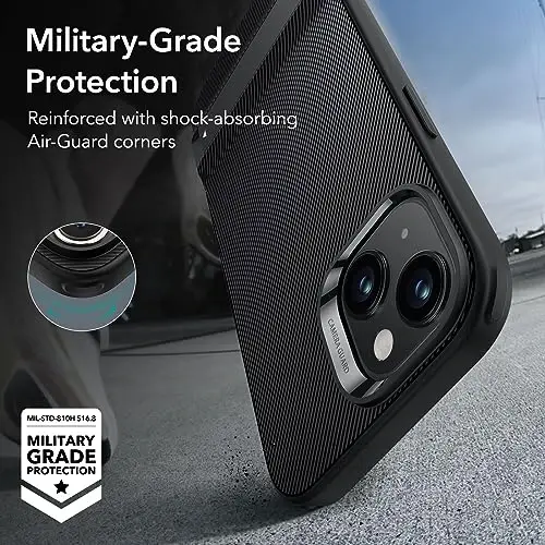 ESR for iPhone 15 Plus Case, Metal Kickstand Case, 3 Stand Modes, Military-Grade Drop Protection, Supports Wireless Charging, Slim Back Cover with Patented Kickstand, Boost Series, Black - 5