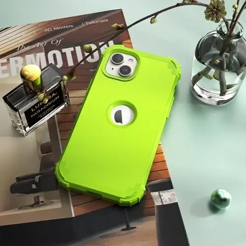 IDweel for iPhone 15 Plus Case with Screen Protector, Luxury 3 in 1 Shockproof Slim Fit Hybrid Heavy Duty Hard PC Cover Soft Silicone Bumper Full Body Anti-Fingerprint Case,Grass Green - IDWEEL (1)