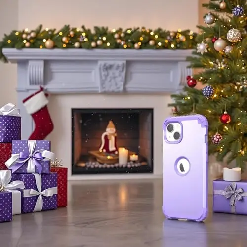 IDweel for iPhone 15 Plus Case with Screen Protector, 3 in 1 Shockproof Slim Fit Hybrid Heavy Duty Hard PC Cover Soft Silicone Bumper Full Body Case (Purple) - 5