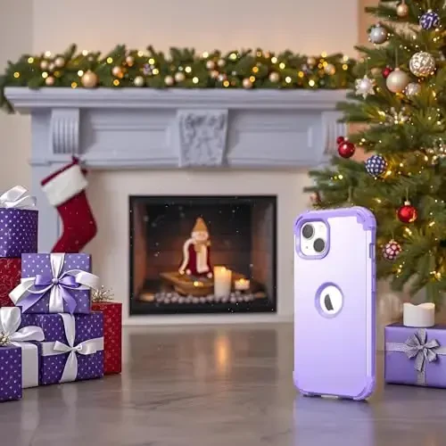 IDweel for iPhone 15 Plus Case with Screen Protector, 3 in 1 Shockproof Slim Fit Hybrid Heavy Duty Hard PC Cover Soft Silicone Bumper Full Body Case (Purple) - 5