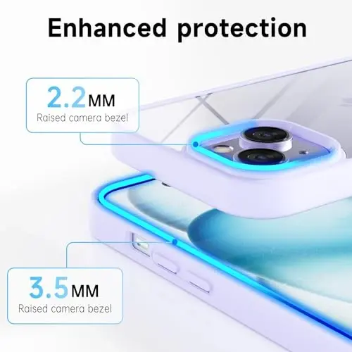 LoeoeL for iPhone 15 Plus Case Clear, Transparent Hybrid 15 Plus Phone Case [Hard Plastic & Soft Silicone Bumper] Acrylic Non Yellowing Thin Slim Protective Cover for Women, Purple Lavender - 10