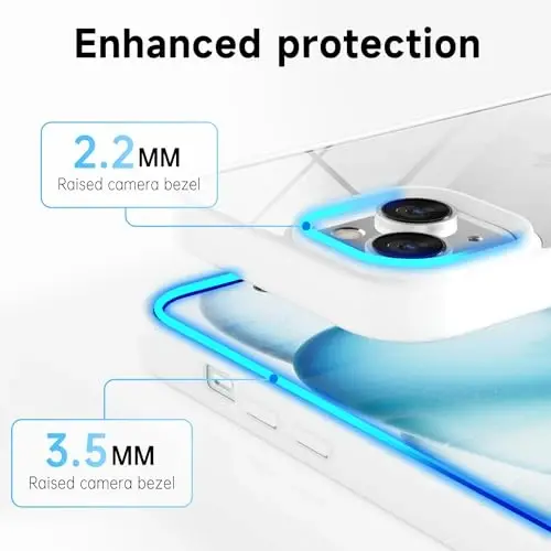 LoeoeL for iPhone 15 Plus Case Clear, Transparent Hybrid 15 Plus Phone Case [Hard Plastic & Soft Silicone Bumper] Acrylic Non Yellowing Thin Slim Protective Cover for Women, White - 4