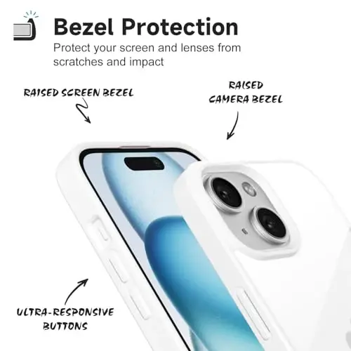 iPhone 15 Plus için LoeoeL Kılıfı Şeffaf, Transparan Hibrit 15 Plus Telefon Kılıfı [Sert Plastik ve Yumuşak Silikon Tampon] Akrilik Sararmayan İnce Koruyucu Kapak, Beyaz - 4