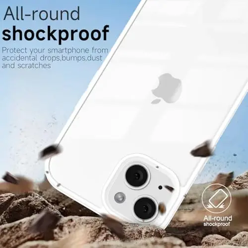 iPhone 15 Plus için LoeoeL Kılıfı Şeffaf, Transparan Hibrit 15 Plus Telefon Kılıfı [Sert Plastik ve Yumuşak Silikon Tampon] Akrilik Sararmayan İnce Koruyucu Kapak, Beyaz - 6