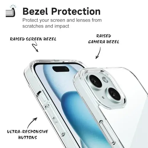 iPhone 15 Plus için LoeoeL Kılıfı Şeffaf, Transparan Hibrit 15 Plus Telefon Kılıfı [Sert Plastik & Yumuşak Silikon Tampon] Akrilik Sararmayan İnce Koruyucu Kapak Kadınlar için, Kristal Şeffaf - 4
