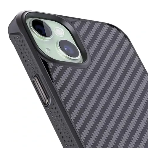 REBEL Case for iPhone 15 Plus [Gen-5 Aramid Fiber] Strong MagSafe Compatible, Grippy Sides, Shockproof Corners, CNC Metal Buttons, Upgraded Protective Design, 6.7 Inch Phone 2023 (Black) - 2