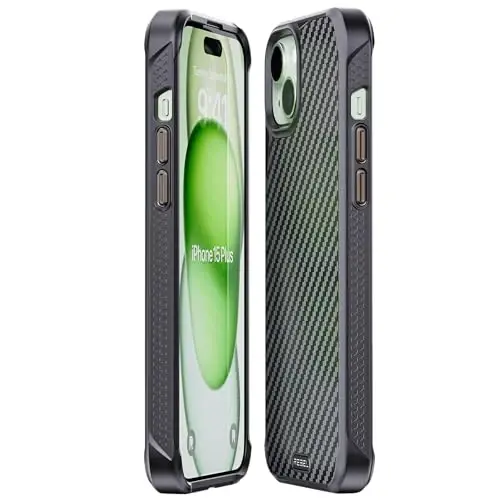 REBEL Case for iPhone 15 Plus [Gen-5 Aramid Fiber] Strong MagSafe Compatible, Grippy Sides, Shockproof Corners, CNC Metal Buttons, Upgraded Protective Design, 6.7 Inch Phone 2023 (Black) - 5