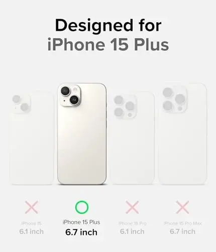 Ringke Onyx for iPhone 15 Plus Case, [Feels Good in The Hand] Oil & Dirt Resistant, Individual Lens Covers for Cameras, Non-Slip Enhanced Grip Lightweight Cover - Dark Green - 5