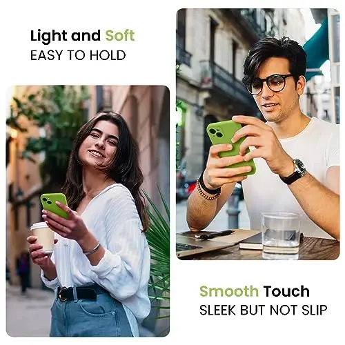 FireNova Designed for iPhone 15 Plus Case, Silicone [Camera Protection] Case with [2 Screen Protectors], Soft Anti-Scratch Microfiber Lining Inside, 6.7 inch, Sprout Green - 2