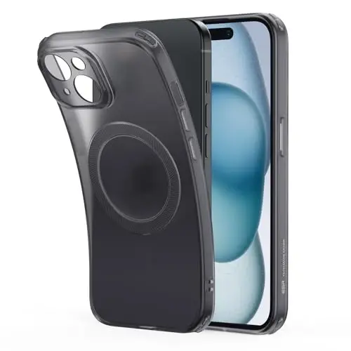 ESR for iPhone 15 Plus Case, Compatible with MagSafe, Military-Grade Protection, Resists Yellowing and Scratches, Magnetic Phone Case for iPhone 15 Plus, Zero Series, Frosted Black | Compatible with MagSafe, Slim, Military-Grade Drop Protection, Resi 