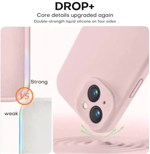 Vooii Compatible with iPhone 15 Plus Case, Upgrade Liquid Silicone [Enhanced Camera Protection] [Soft Anti-Scratch Microfiber Lining] Shockproof Phone Case for iPhone 15 Plus 6.7 inch - Pink Sand - 4