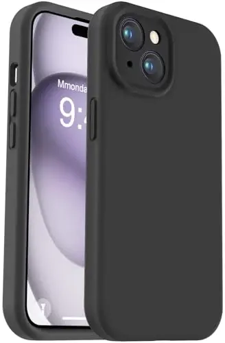 Vooii Compatible with iPhone 15 Plus Case, Upgrade Liquid Silicone [Enhanced Camera Protection] [Soft Anti-Scratch Microfiber Lining] Shockproof Phone Case for iPhone 15 Plus 6.7 inch - Black - 1