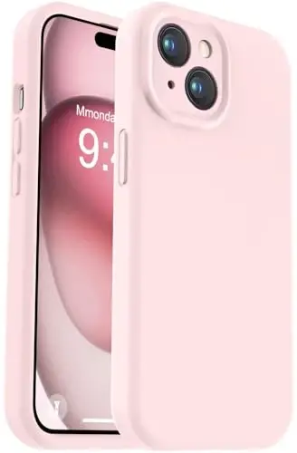 Vooii Compatible with iPhone 15 Plus Case, Upgrade Liquid Silicone [Enhanced Camera Protection] [Soft Anti-Scratch Microfiber Lining] Shockproof Phone Case for iPhone 15 Plus 6.7 inch - Chalk Pink - 1