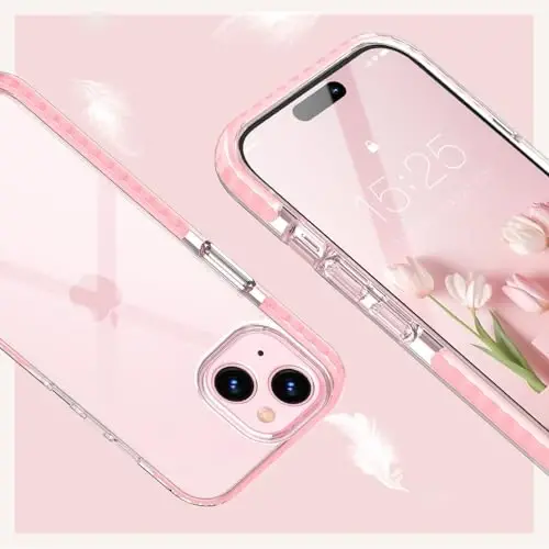 MATEPROX Compatible with iPhone 15 Plus Case, Clear Thin Slim Crystal Transparent Cover Shockproof Bumper Case for iPhone 15 Plus 6.7